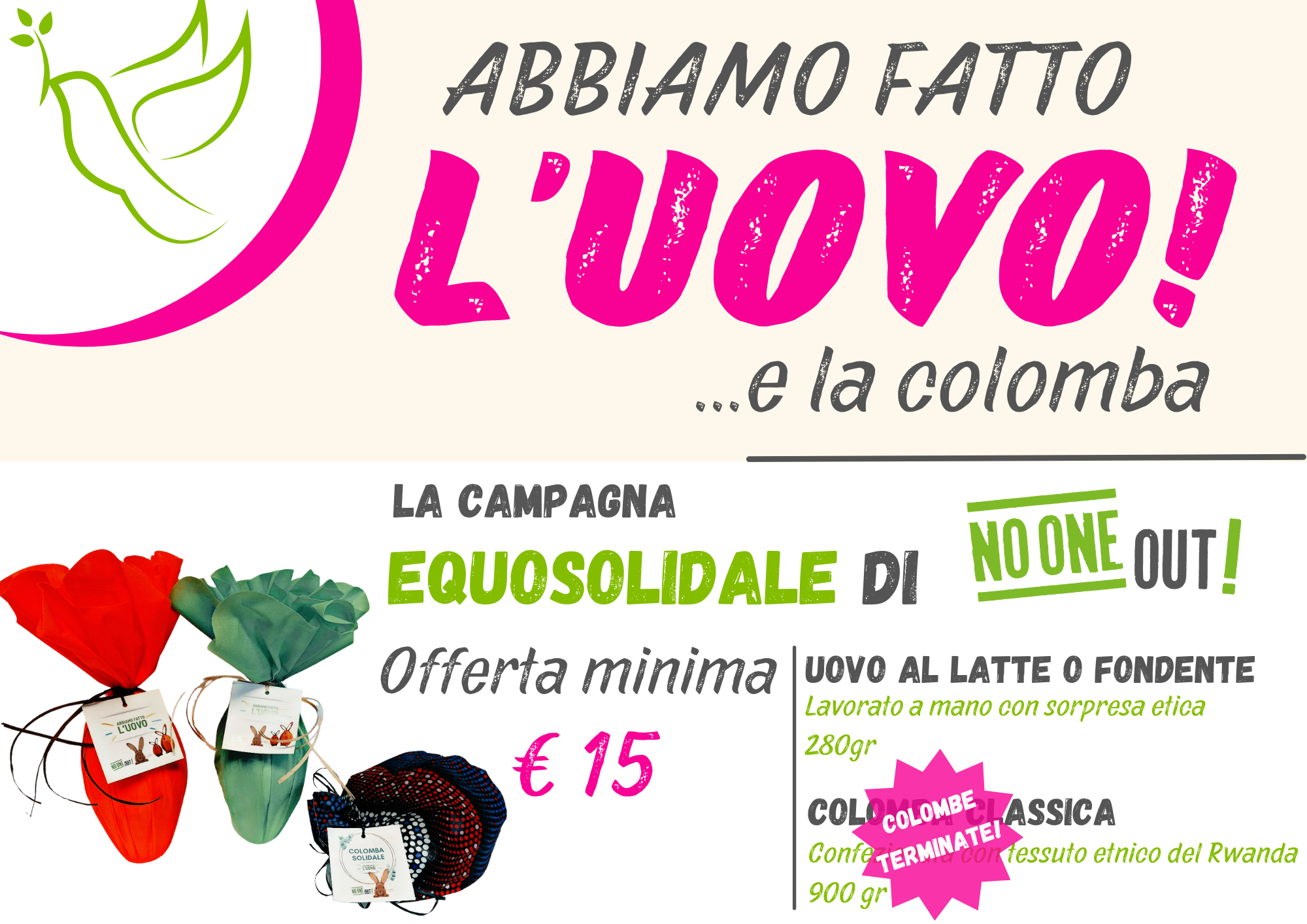 Campagna Pasquale 2023: Abbiamo fatto l'Uovo!...e la Colomba