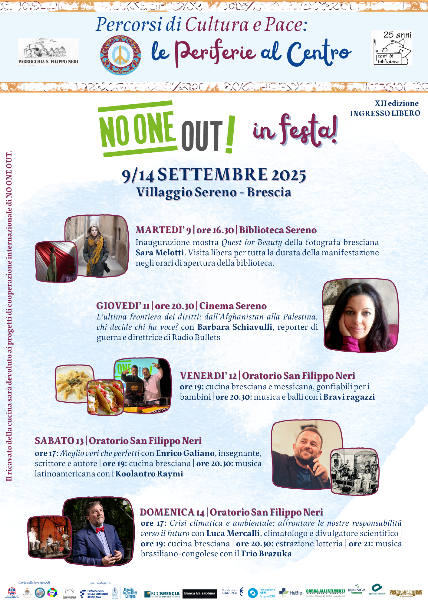 NO ONE OUT in festa 2025 | 9/14 settembre 2025